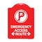 Signmission Emergency Access Route W/ Bidirectional Arrow, Red & White Aluminum Sign, 18" x 24", RW-1824-24111 A-DES-RW-1824-24111 - alternate 1